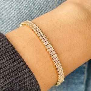 Tennis Bracelet,Gold Tennis Bracelet, Cubic Zirconia Tennis Bracelet